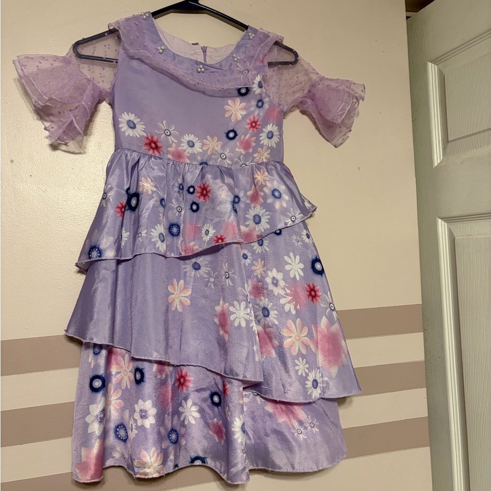Encanto Isabella Floral Layered Purple Dress